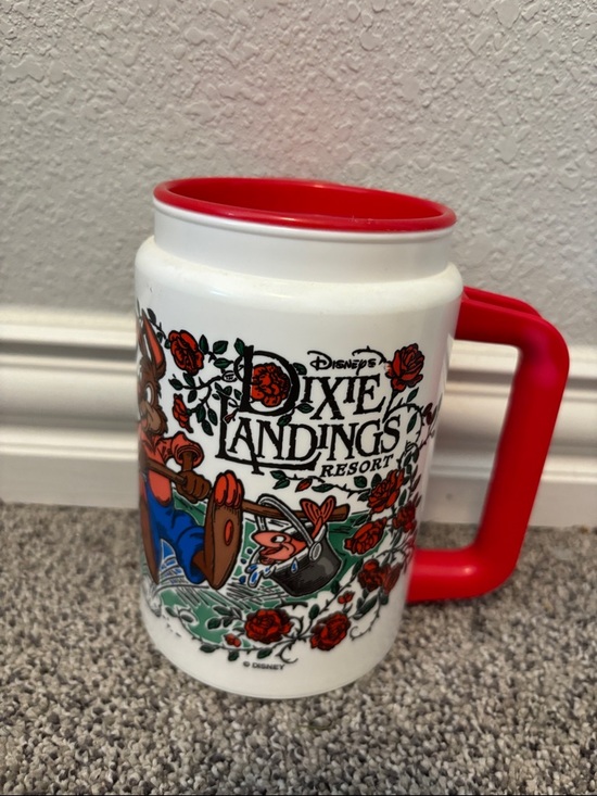 Disney Other - Vintage 90’s Disney White and Red Dixie Landings Resort Ceramic Travel Mug